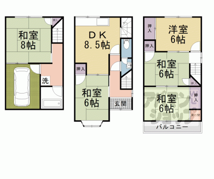 【淀際目町貸家】間取