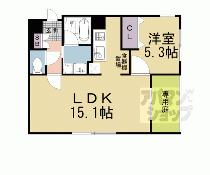 【ヴァンべール御苑前】間取