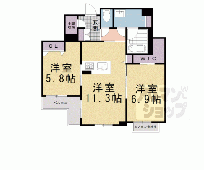 【カーマイン・ピノ四条堀川】間取