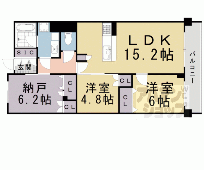 【グランディム京都烏丸五条】間取