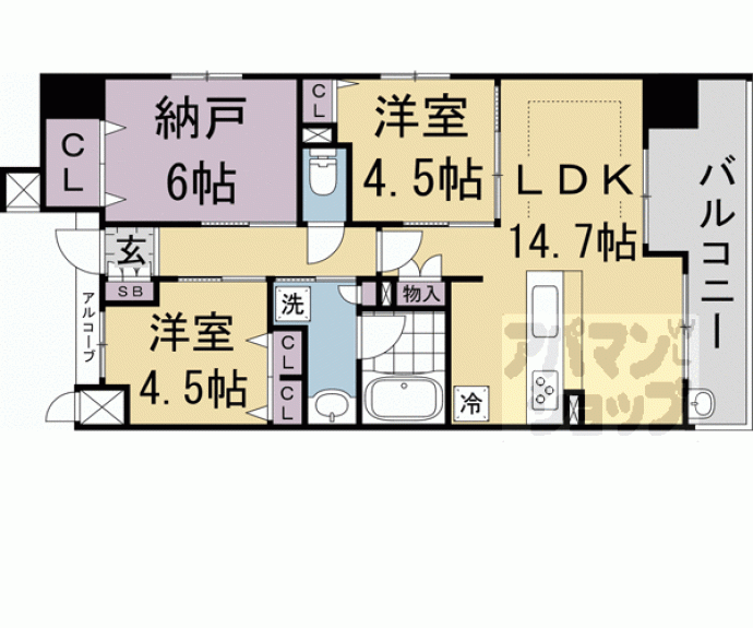 【プレサンスグラン烏丸五条新町通】間取