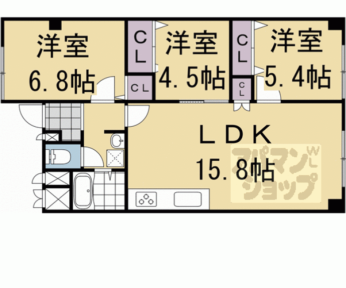 【ファミール伏見　Ｂ棟】間取