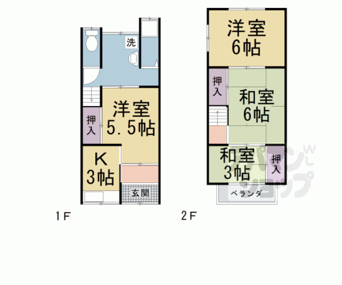 【淀美豆町３２０－３５テラスハウス】間取