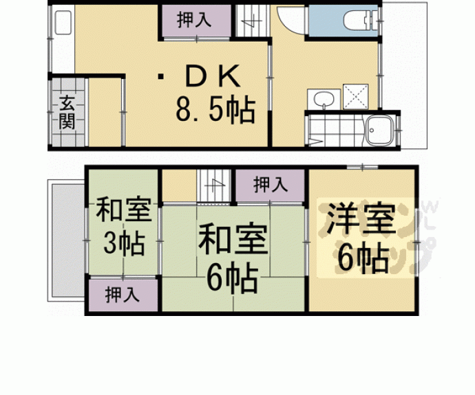 【淀美豆町320-35テラスハウス】間取