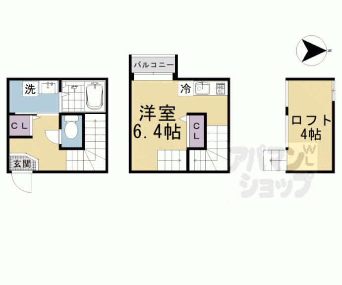 【クレセント大亀谷】間取