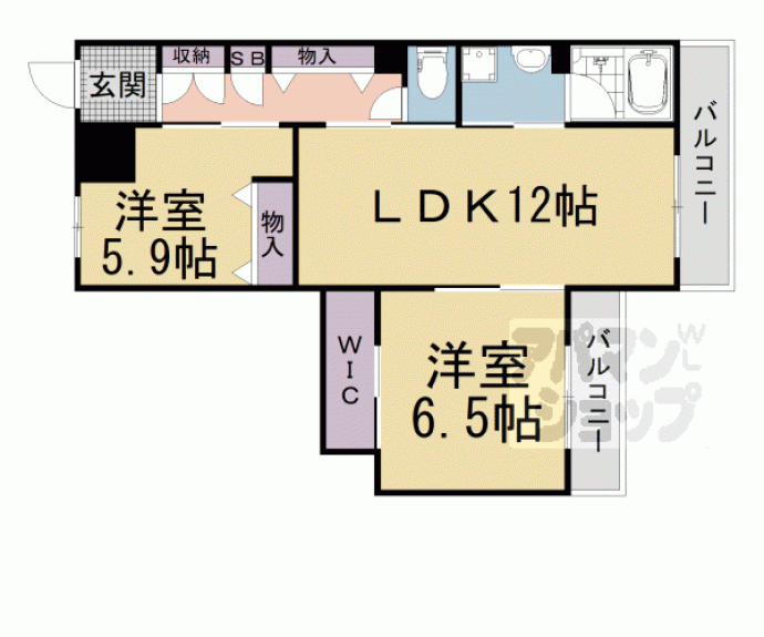 【ShaMaison Nagaike B棟】間取