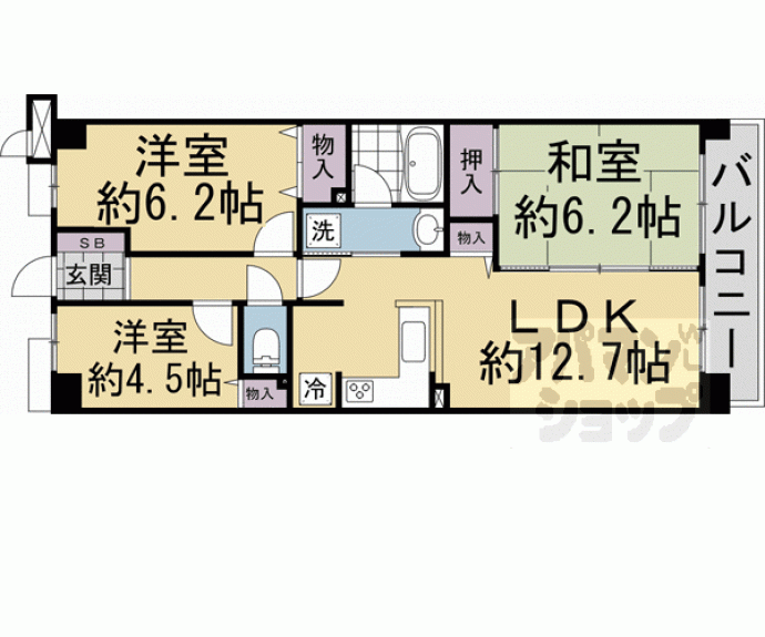【ライオンズマンション宇治第2】間取