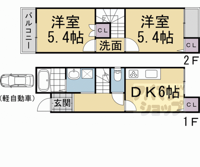 【田中古川町貸家】間取