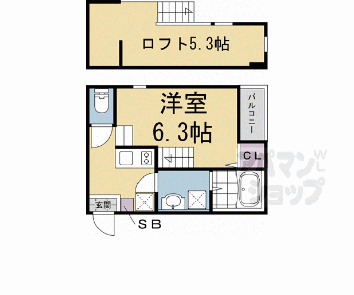 【ハーモニーテラス深草十九軒町】間取