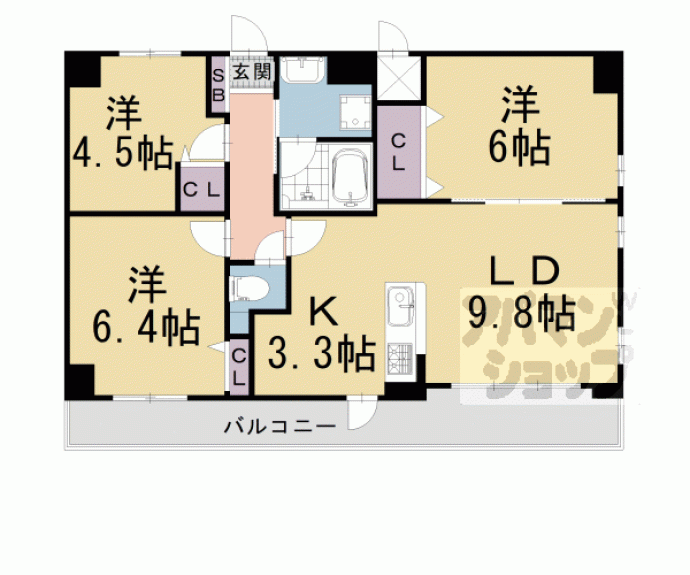 【デ・リード堀川東Ⅱ】間取