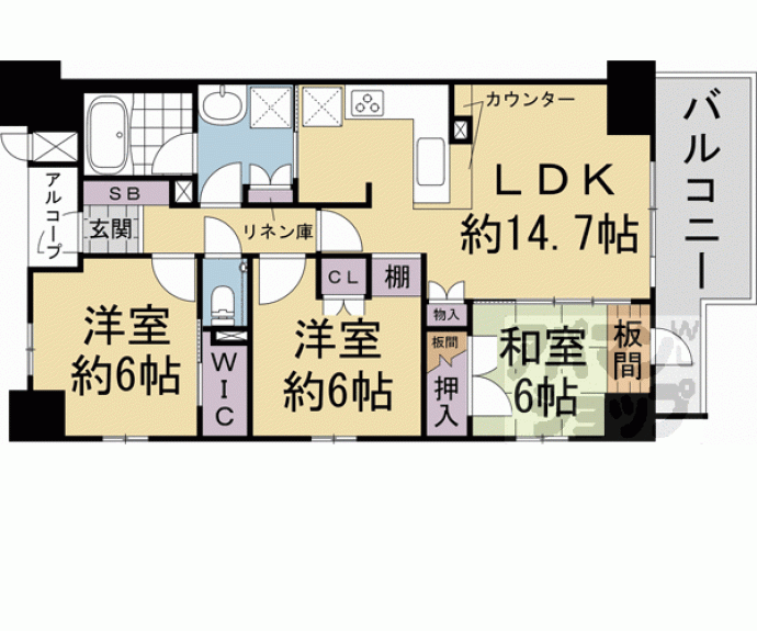 【イーグルコート京都御所南】間取