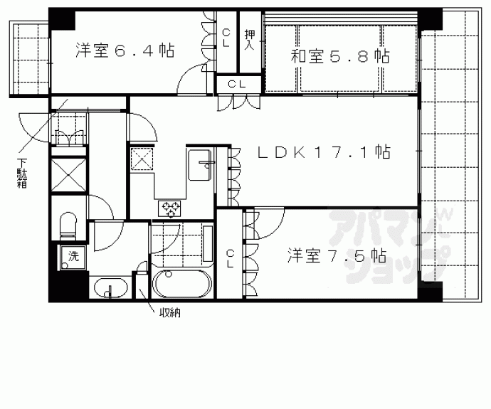 【リーガル京都御所西Ⅱ】間取