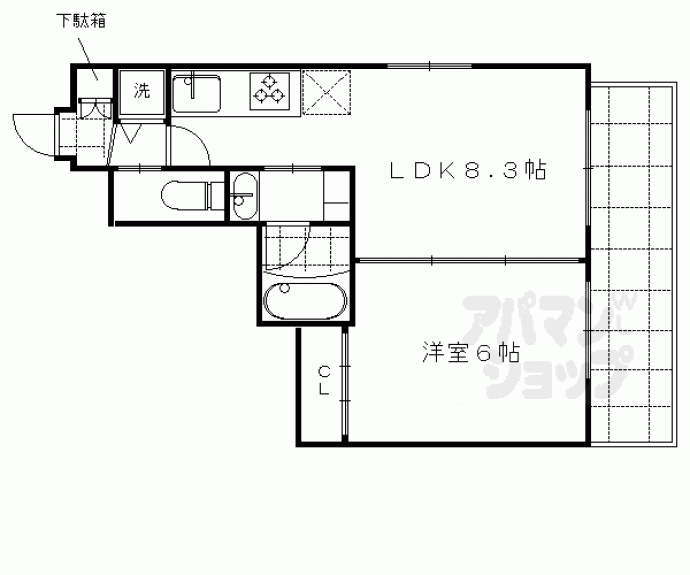 【上長者町通浄福寺西入新柳馬場頭町マンション】間取