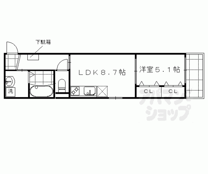 【グランレブリー御所西Ⅱ】間取
