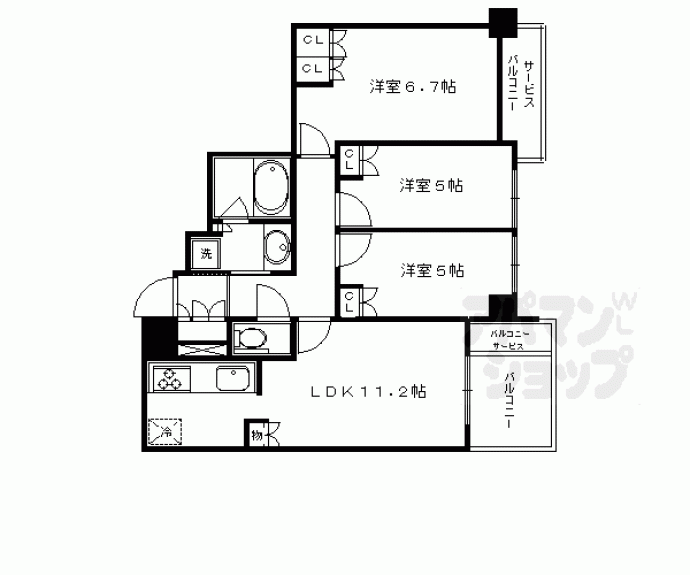 【ブランズ京都御所西】間取