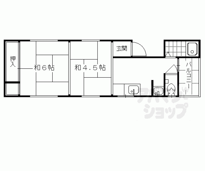 【溝前町貸家９６６－２７】間取