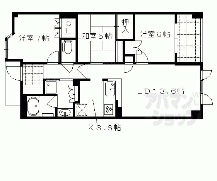 【ローレルコート京都北野】間取
