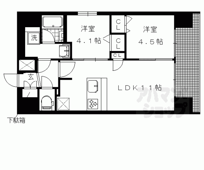 【プレサンス京都二条　京華】間取