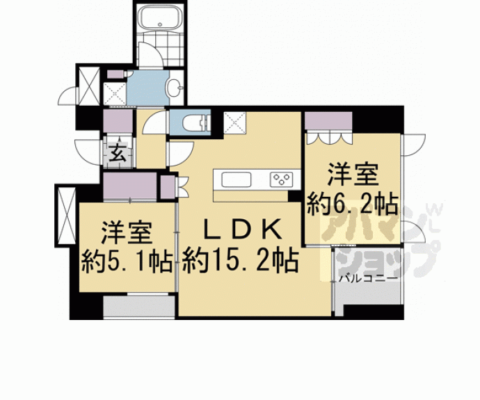 【ジオエント御所北寺町通】間取