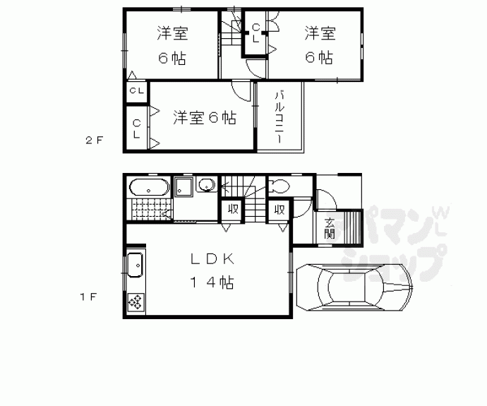 【大枝東長町貸家１－７１０】間取