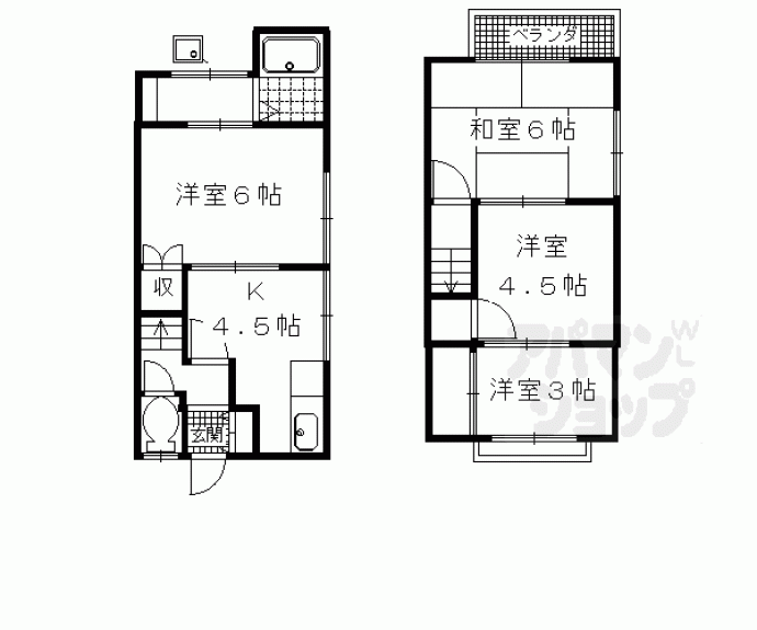 【大原野灰方町貸家７７４－６】間取