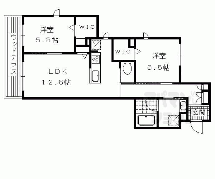 【ＧＲＡＮＤ　ＰＬＡＣＥ嵐山】間取