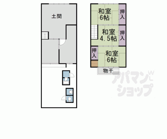 【大将軍坂田町貸家3】間取
