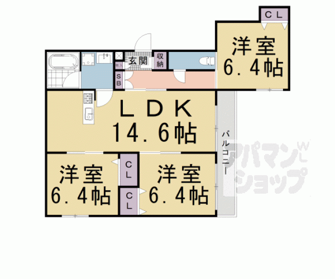 【グリシーヌ御所西Ⅰ】間取