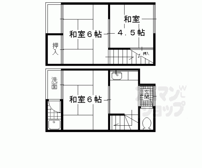 【伏見大亀谷貸家】間取