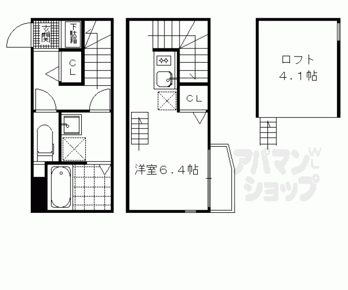 【ハーモニーテラス深草大亀谷西寺町】間取