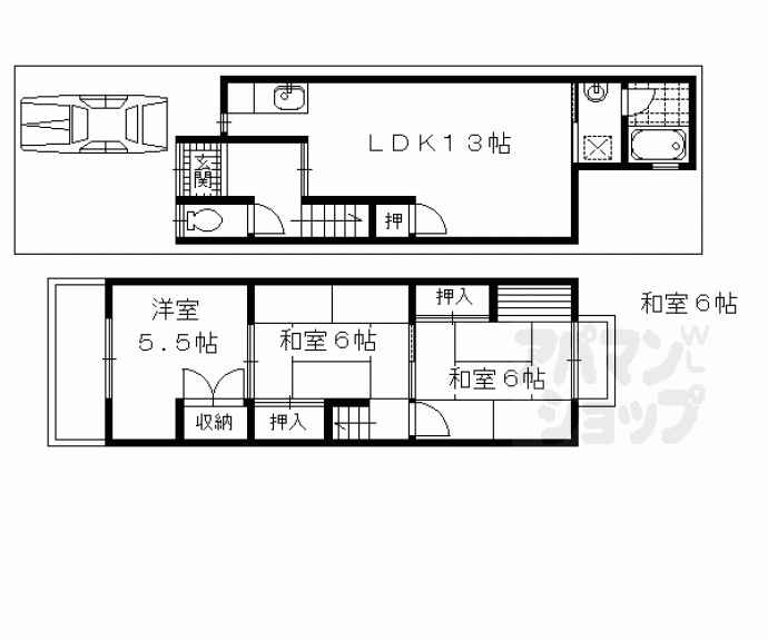 【桃山筑前台町貸家】間取
