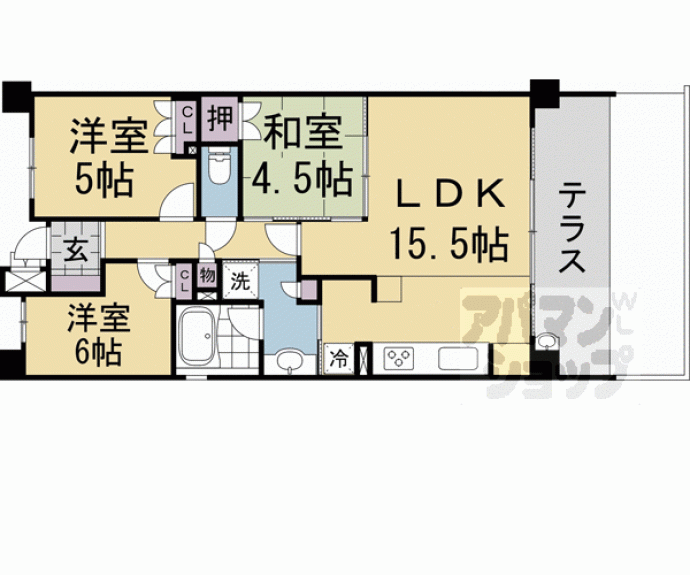 【ライオンズ伏見桃山指月城】間取