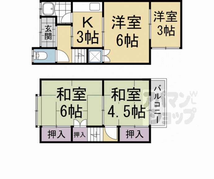 【醍醐外山街道町貸家】間取
