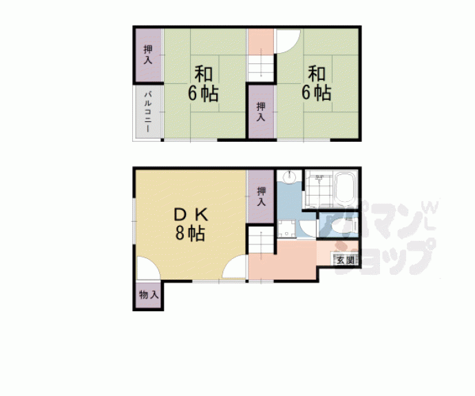 【醍醐外山街道町貸家】間取