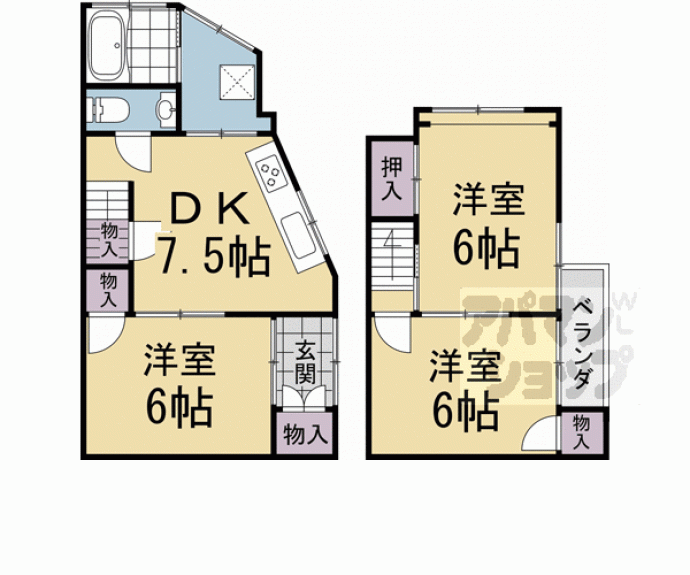 【桃山町泰長老貸家】間取