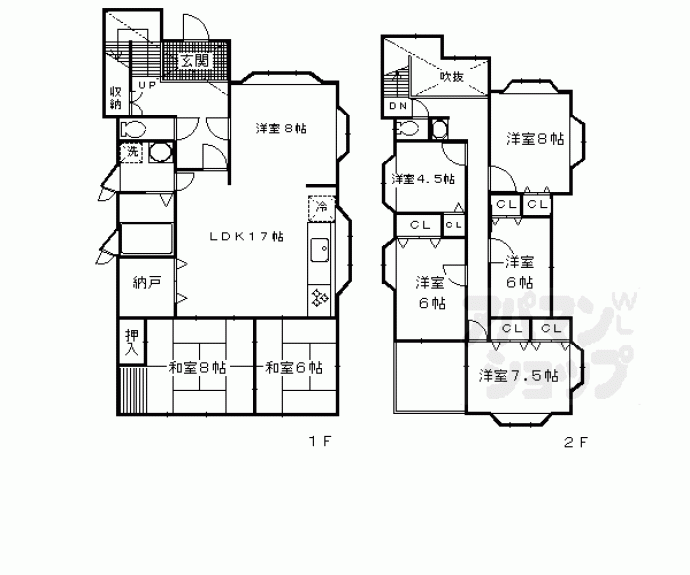 【伏見区桃山長岡越中南町貸家】間取