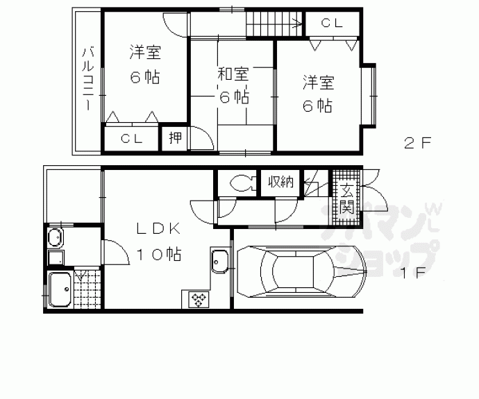 【大原野上里南ノ町貸家９０６－１７】間取