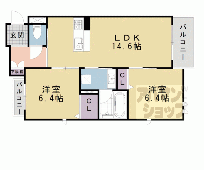 【ＳｈａＭａｉｓｏｎ　Ａｌｆｌａｔ今里】間取