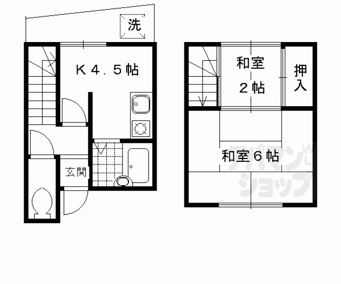 【松尾鈴川町貸家（東側）】間取