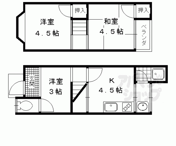 【開田１丁目１７－１３貸家】間取