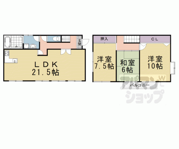 【奥海印寺谷田４０－１６貸家】間取