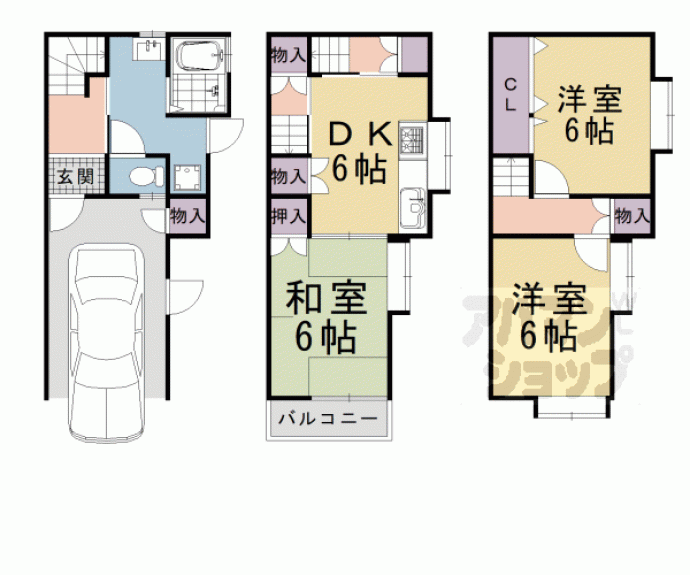 【桂池尻町貸家２８－７】間取