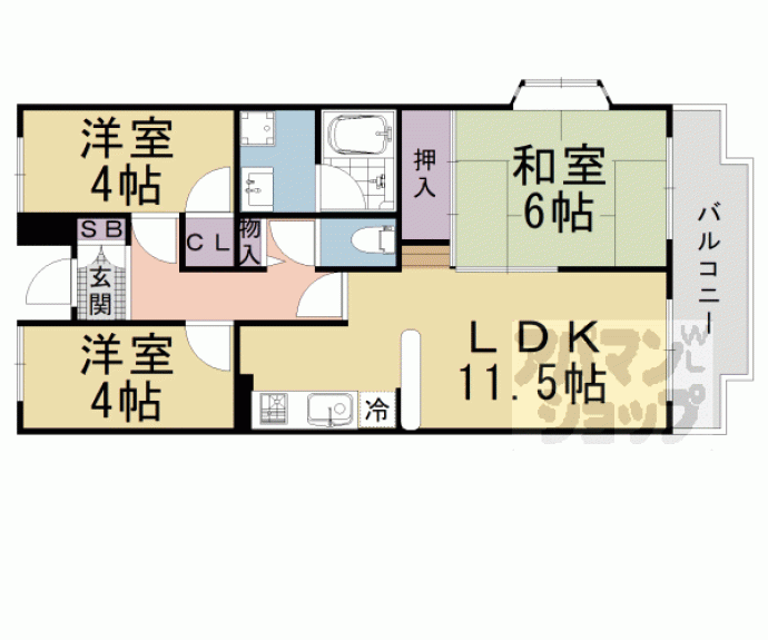 【プルーリオン亀岡】間取