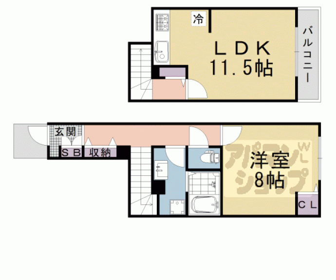 【テオーリア小川Ⅱ】間取