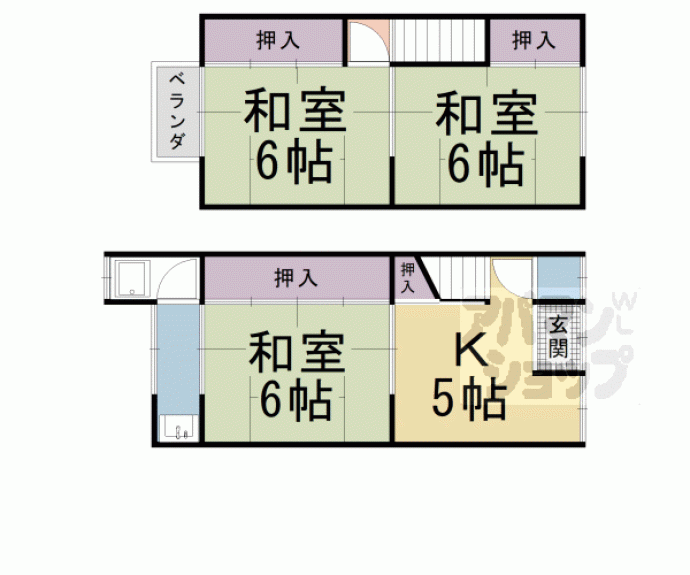 【北前田１　８貸家】間取