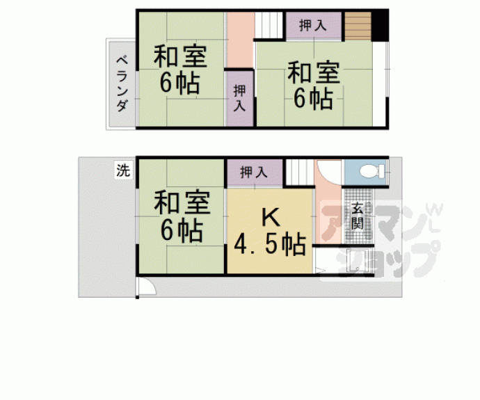 【ミドロ貸家】間取