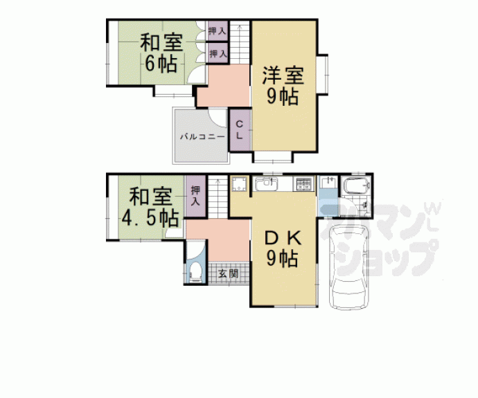 【上植野町落堀貸家】間取