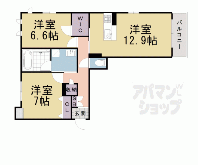 【シャーメゾンかめきた】間取