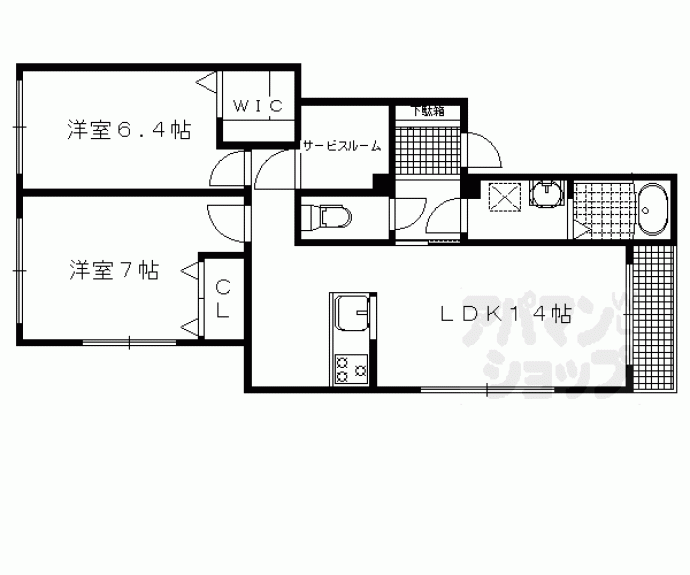 【シャーメゾンガーデンズＯＧＵＲＡ】間取