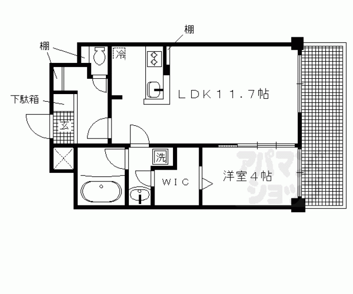 【グランデュア京　東一条】間取